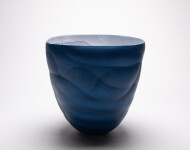 This contemporary porcelain blue vessel is by Paula Murray. Image 2