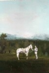 The ghostly figures of a man and horse are set against the epic backdrop of a forested landscape and atmospheric blue sky. Image 3