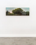 A stand of trees is framed by scumbled washes of blue, white and light pink in this atmospheric landscape by Peter Hoffer. Image 2