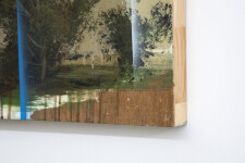Painting on a raw surface of plywood Hoffer's tree expands on a cloud of paint. Image 4