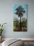 A majestic palm stands tall amidst a tangle of tropical plants in this ethereal landscape painting by Peter Hoffer. Image 8