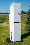 A pillar of stainless steel is coated white in this minimalist outdoor sculpture by Philippe Pallafray. Image 3