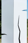 A pillar of stainless steel is coated white in this minimalist outdoor sculpture by Philippe Pallafray. Image 4