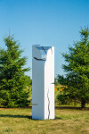 A pillar of stainless steel is coated white in this minimalist outdoor sculpture by Philippe Pallafray. Image 2