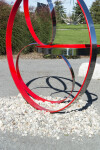 This minimalist steel outdoor sculpture is by a Quebec artist. Image 5