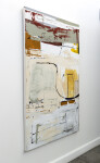This contemporary large-scale abstract painting is rendered in hues of red, sienna and yellow. Image 3