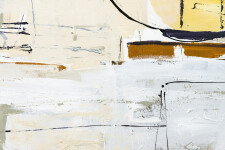 This contemporary large-scale abstract painting is rendered in hues of red, sienna and yellow. Image 12