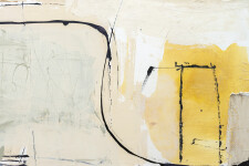 This contemporary large-scale abstract painting is rendered in hues of red, sienna and yellow. Image 11