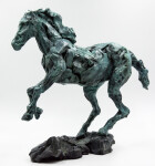 The majesty and power of a horse as it rears up is captured in this dynamic bronze statuette by Canadian sculptor, Richard Tosczak. Image 3