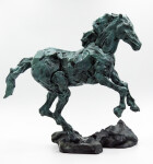 The majesty and power of a horse as it rears up is captured in this dynamic bronze statuette by Canadian sculptor, Richard Tosczak. Image 2