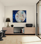 This contemporary acrylic painting of a moon is by Rick Rivet. Image 13
