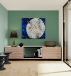This contemporary acrylic painting of a moon is by Rick Rivet. Image 14