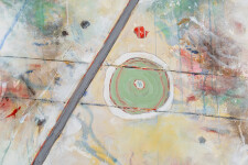 This contemporary acrylic painting of a moon is by Rick Rivet. Image 5