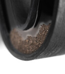 This contemporary wall sculpture by Rod Mireau is made of black wood and resin. Image 11