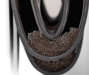 This contemporary wall sculpture by Rod Mireau is made of black wood and resin. Image 5