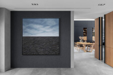 This contemporary mixed media wall composition by Rod Mireau is made of oil paint, wood and ink. Image 10