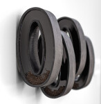 This contemporary wall sculpture by Rod Mireau is made of black wood and resin. Image 4