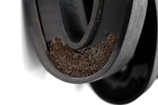 This contemporary wall sculpture by Rod Mireau is made of black wood and resin. Image 7