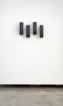 This contemporary wall sculpture by Rod Mireau is made of black wood and resin. Image 3