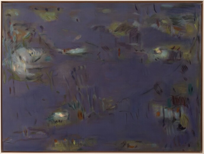 This contemporary abstract painting was inspired by nature.