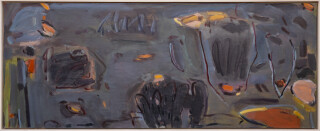 This large contemporary abstract acrylic painting is inspired by nature.