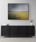 This contemporary painting captures a landscape in golden colors. Image 10