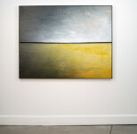 This contemporary painting captures a landscape in golden colors. Image 8