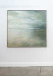 Rendered in a gray-blue palette, this abstract painting suggests the sea. Image 3