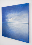 This contemporary abstract painting is rendered in vivid blue. Image 4