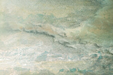 Rendered in a gray-blue palette, this abstract painting suggests the sea. Image 6