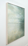 Rendered in a gray-blue palette, this abstract painting suggests the sea. Image 2