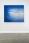 This contemporary abstract painting is rendered in vivid blue. Image 2