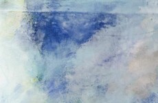 This dream-like diaphanous painting of land and sky is by Sharon Kelly rendered in delicate expressionist form and soft colours. Image 3