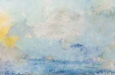 This dream-like diaphanous painting of land and sky is by Sharon Kelly rendered in delicate expressionist form and soft colours. Image 5