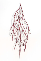The delicate beauty and elegant form of a single tree bough inspired this bright red contemporary wall sculpture by Shayne Dark.