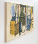 This contemporary mixed media composition was influenced by cubism. Image 3