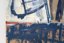 This mixed media contemporary abstract composition is rendered in earthy colours. Image 6