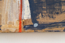 This mixed media contemporary abstract composition is rendered in earthy colours. Image 9