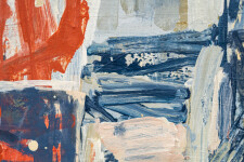 This contemporary mixed media composition was influenced by cubism. Image 5