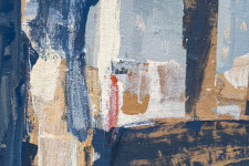 This mixed media contemporary abstract composition is rendered in earthy colours. Image 8