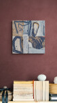 This mixed media contemporary abstract composition is rendered in earthy colours. Image 11