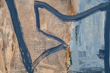 This mixed media contemporary abstract composition is rendered in earthy colours. Image 7