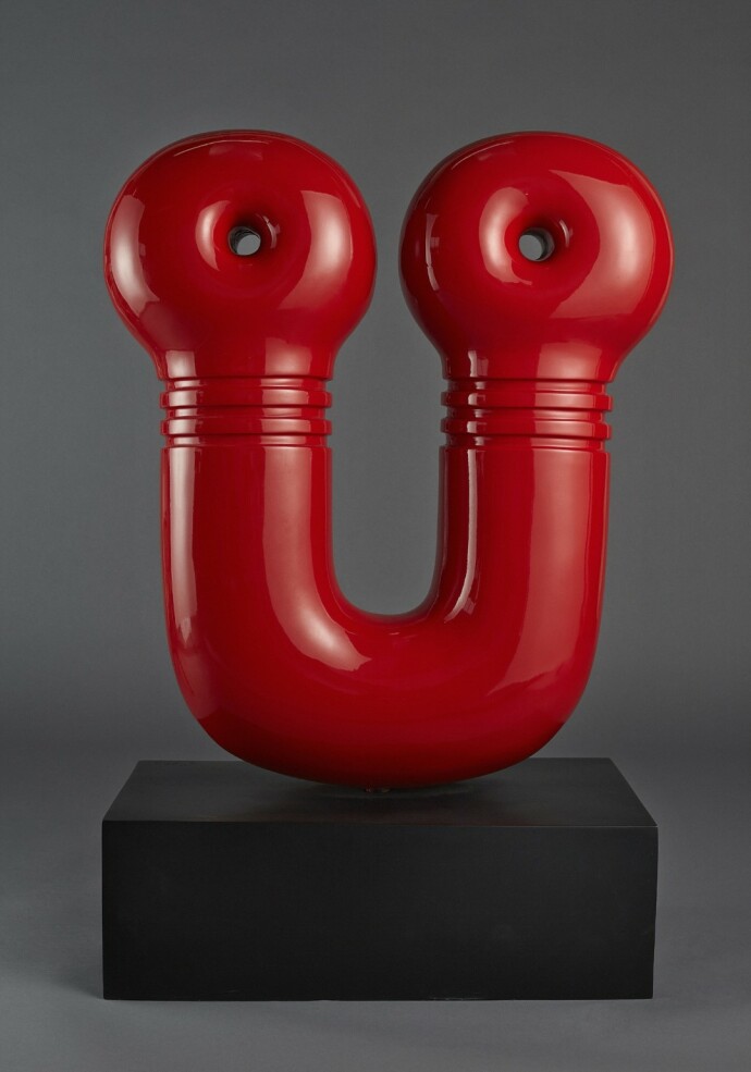 This contemporary table top metal sculpture is by the iconic Sorel Etrog.