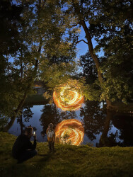 This unique contemporary outdoor sculpture inspired by nature is interactive.