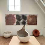 This unique digital print by Steven Heinemann is a triptych that resembles a desert landscape. Image 2