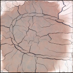 This unique digital print by Steven Heinemann is a triptych that resembles a desert landscape. Image 4