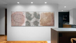 This unique digital print by Steven Heinemann is a triptych that resembles a desert landscape. Image 8