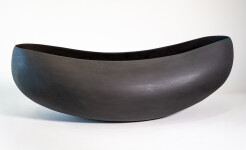 This contemporary ceramic black bowl is by Steven Heinemann. Image 4