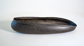 This contemporary ceramic oval-shaped bowl was handbuilt by Steven Heinemann. Image 3