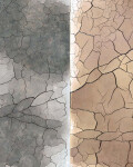 This unique digital print by Steven Heinemann is a triptych that resembles a desert landscape. Image 7